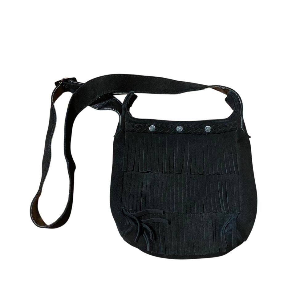 Minnetonka shoulder bag black fringe